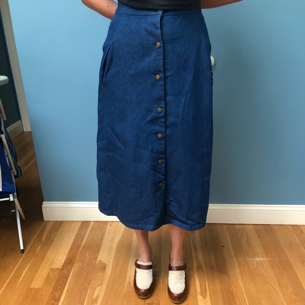Rachel Antonoff denim midi skirt